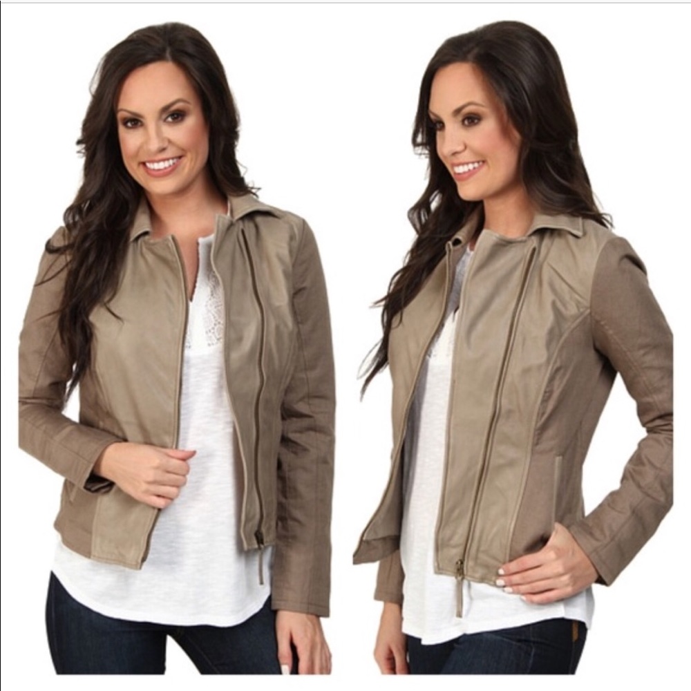 Lucky brand mixed leather jacket NWOT